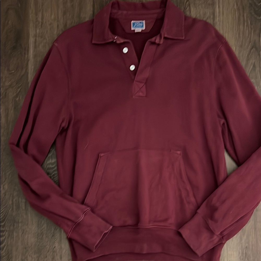 J Crew vintage burgundy Polo Shirt Classic Knit Long Sleeve